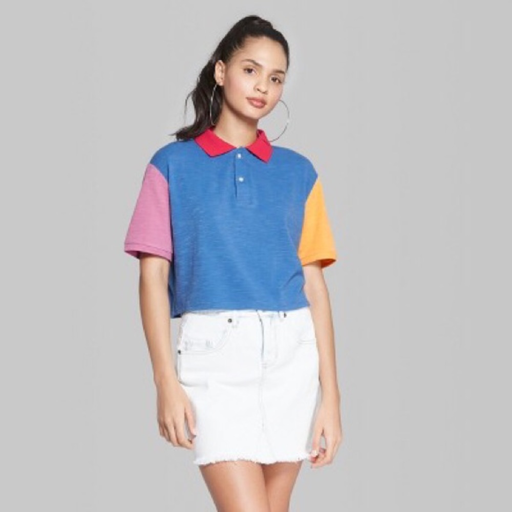 Color Block Crop Top
